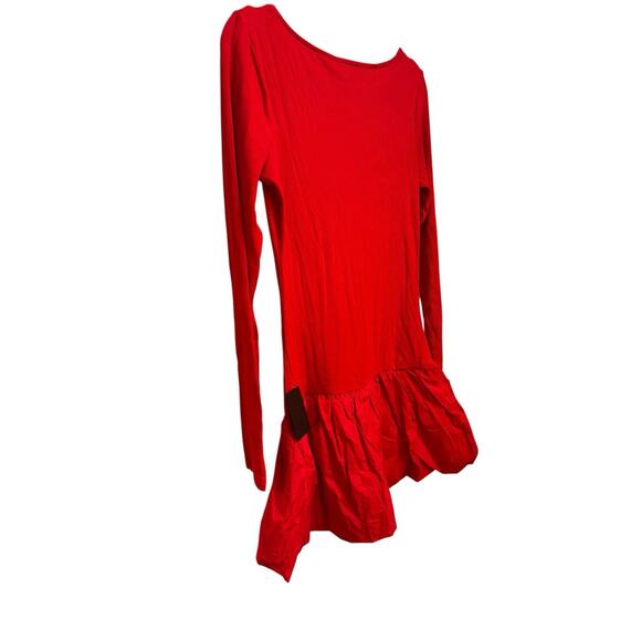 Lulus Red Long Sleeve Mini Dress Size M Ruffle Hem Stretch NWT - Picture 5 of 13